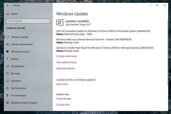 Win10 v1809һŲKB4464330ѳأ