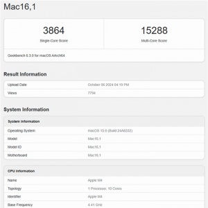 ȫM4оƬ ƻ¿Macbook Geekbenchֳܷ¯